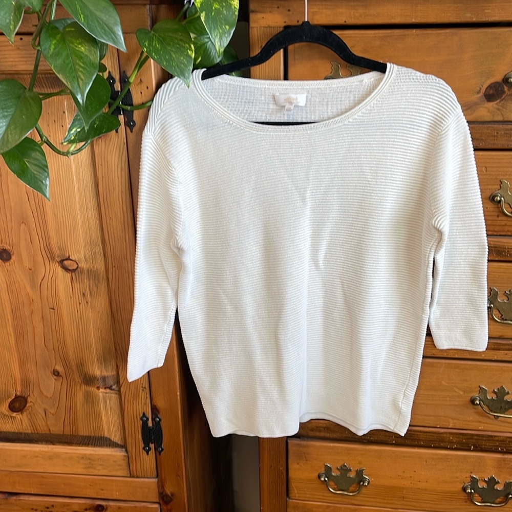 🌸Aritzia Wilfred linen blend 3/4 sleeved light ribbed oversized sweater
